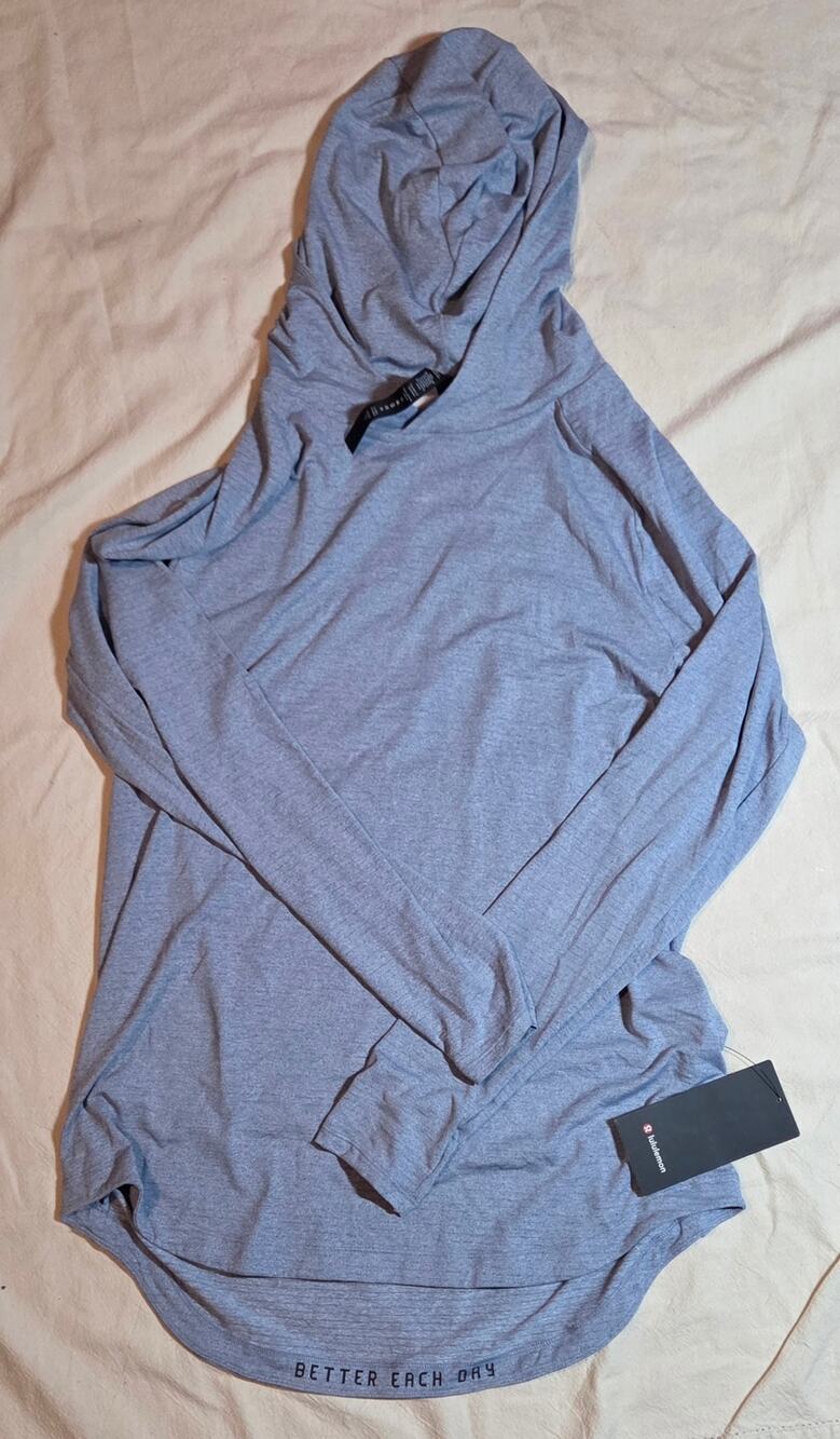 Lululemon Drysense Hoodie XL NWT Men Heathered Blue Better Each Day Training